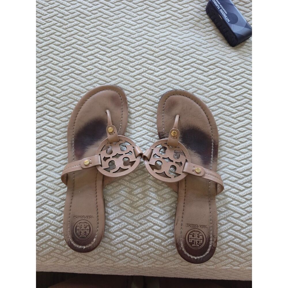 Tory Burch Miller Leather Thong Sandals - Light Makeup Nude - Size 8.5M
